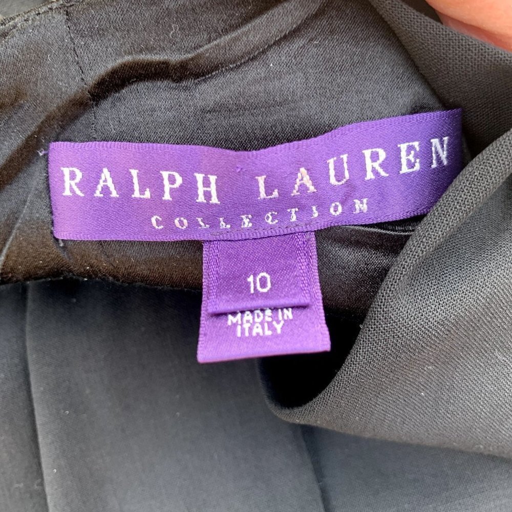 Ralph Lauren Purple Label Twist Front Dress Black Women's 10 Luxury LBD - Picture 6 of 12